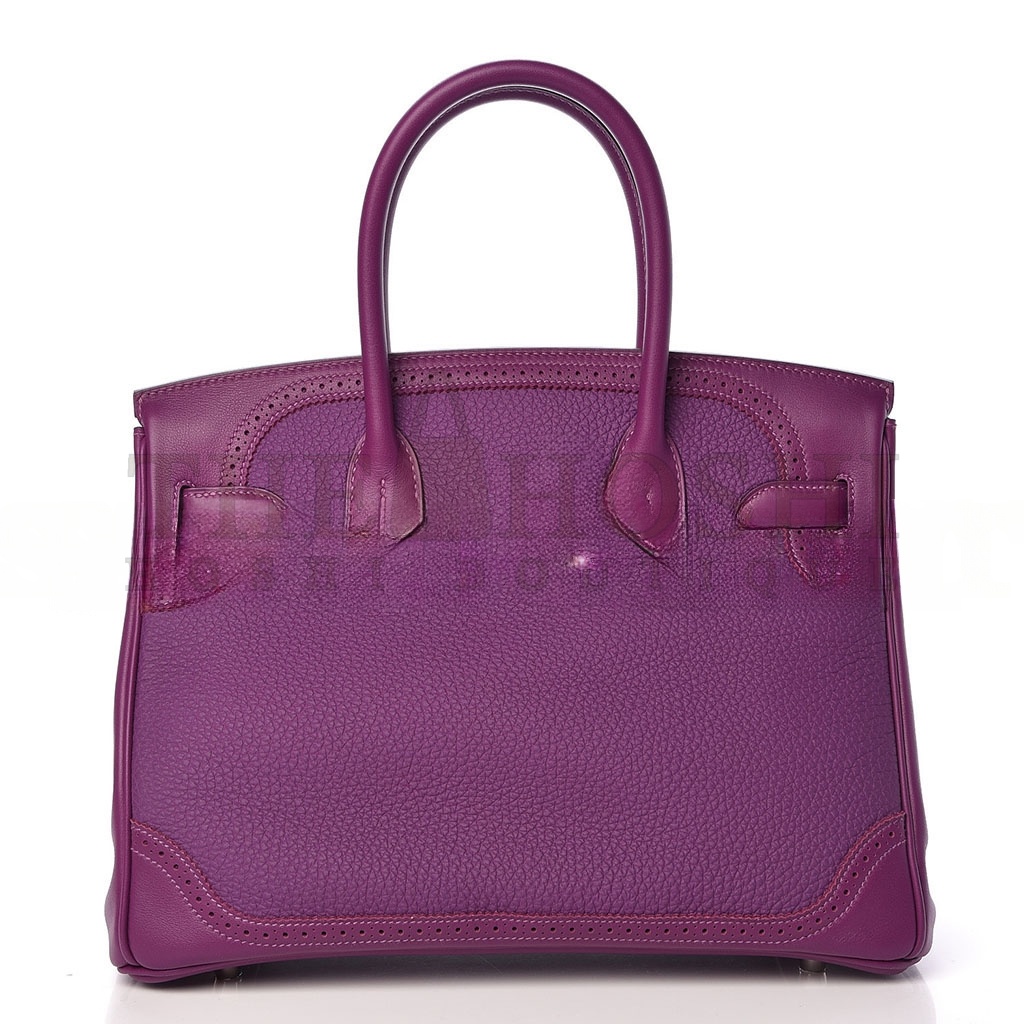 H**me5 BIRKIN 30 LACE SERIES ANEMONE PURPLE SILVER BUCKLE 488484 (30*22*15cm) Master Quality